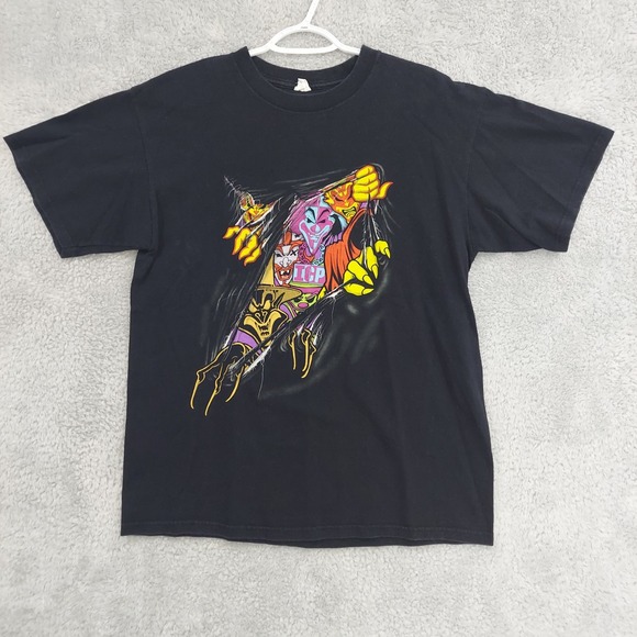 Vtg Insane Clown Posse ICP Psychopathic Records Tee Black Large Graphic T-shirt‎